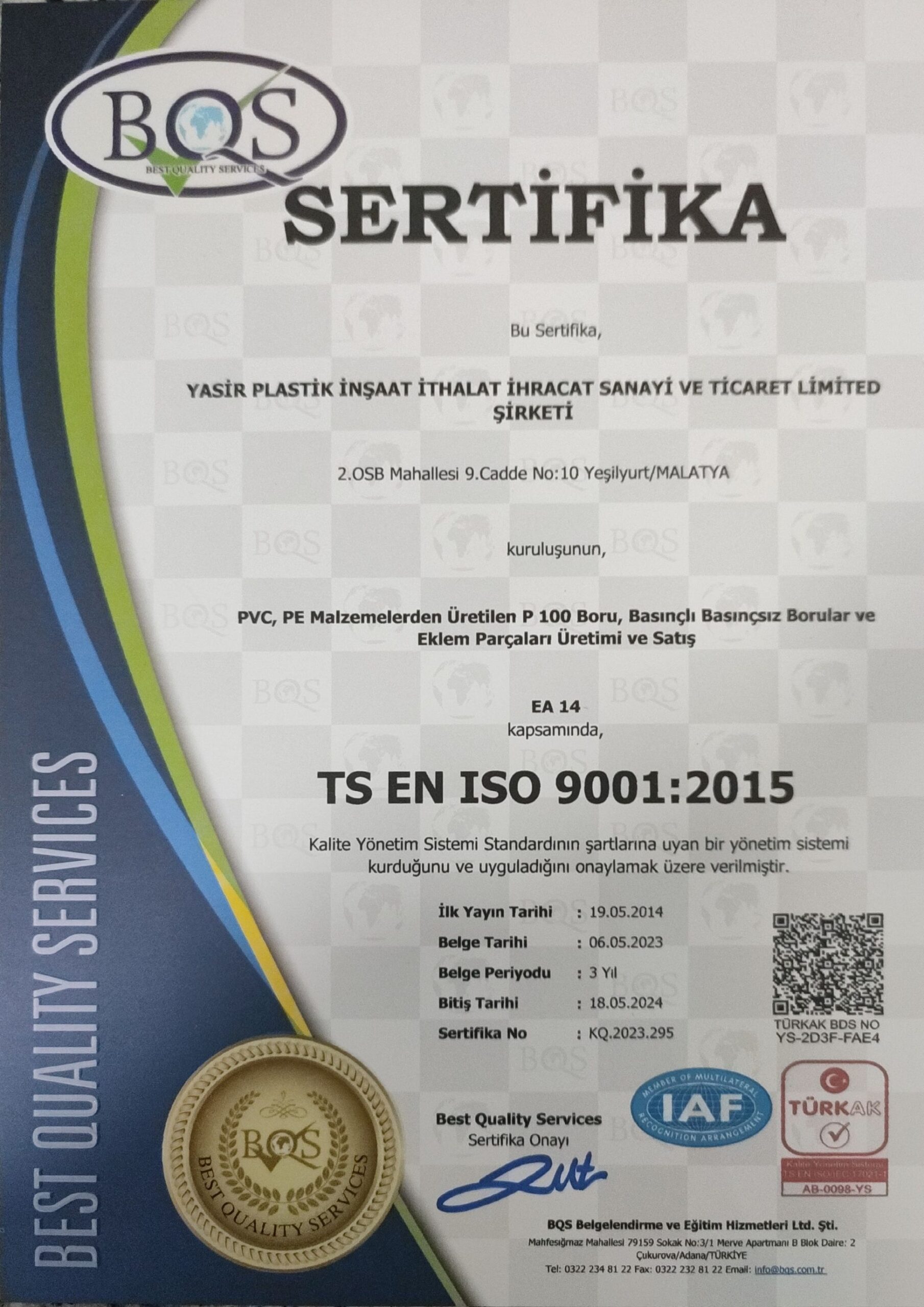 1 ISO 9001 TURKCE KALITE BELGESI scaled